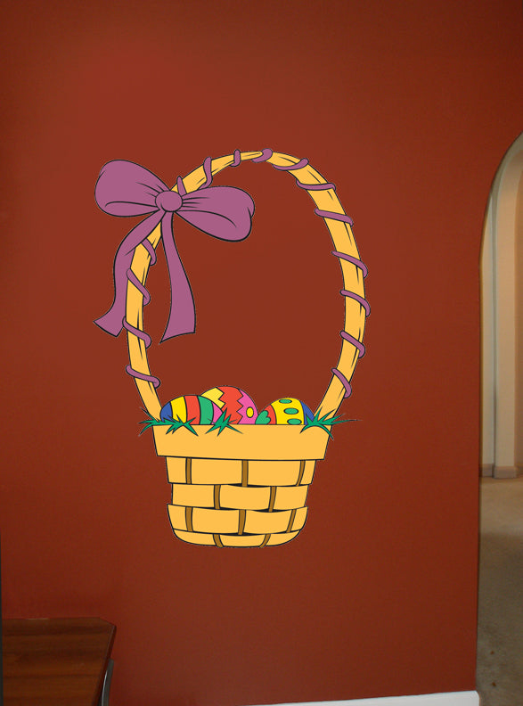 Easter Basket Wall Decal Cutout Installed