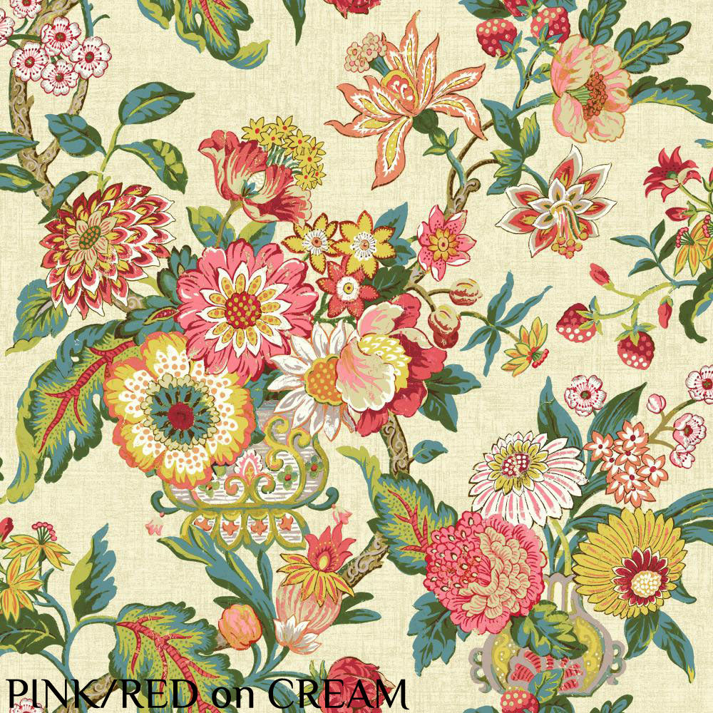 Waverly "Graceful Garden" Pink/Red Wallpaper