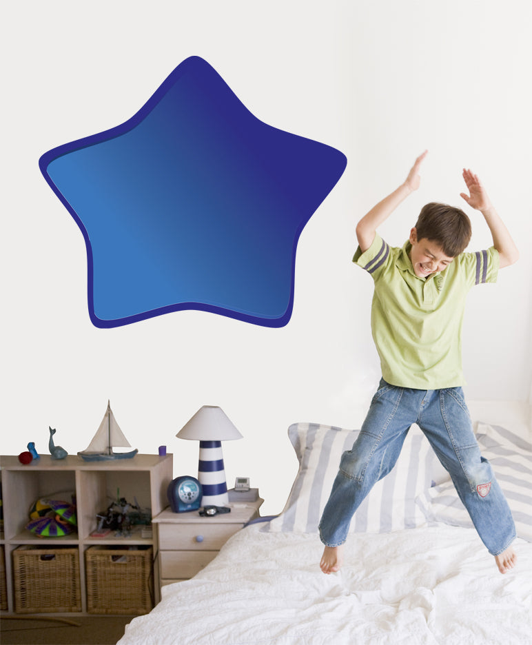 Large Deep Blue Soft Star Wall Decal Cutout Installed