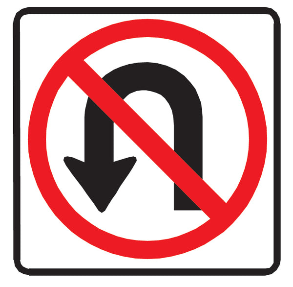 No U-Turn Sign Wall Decal