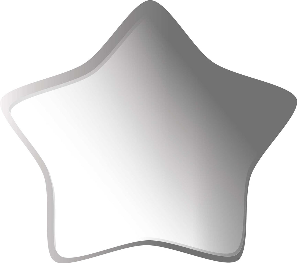 Large White/Gray Soft Star Wall Decal Cutout