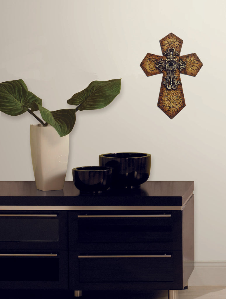 Filagree Scroll Cross 8"x12" Installed