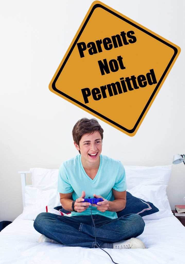 Parents Not Permitted Sign Wall Decal Installed