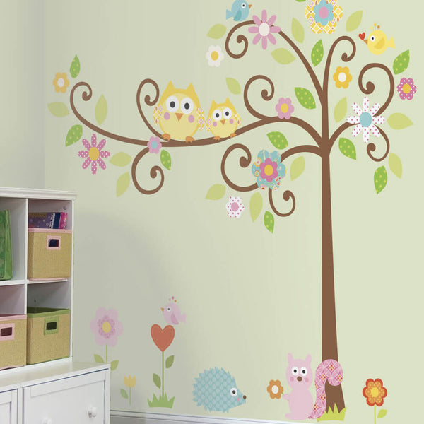 Scroll Tree Wall Decals Installed
