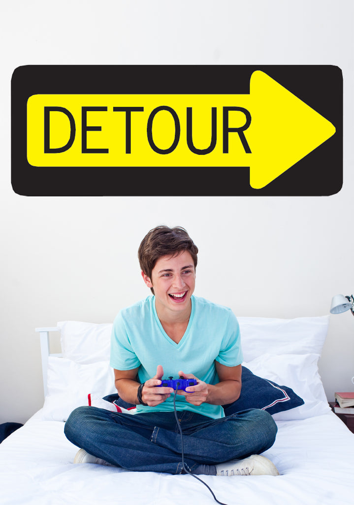 Detour Sign Wall Decal Installed