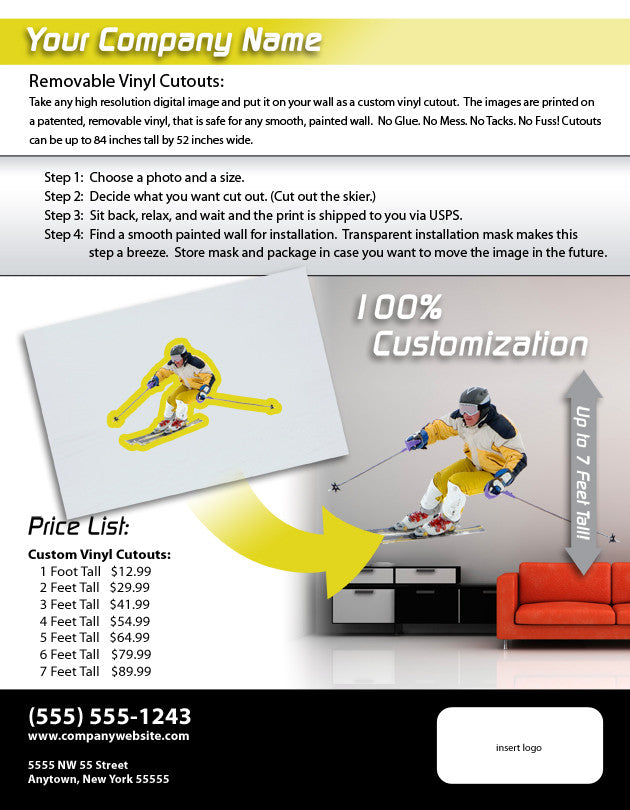 Reusable 7 Mil Vinyl Wall Decor Fabric/6 Mil Photo-Tex Fabric Wall Decal Sell Sheets