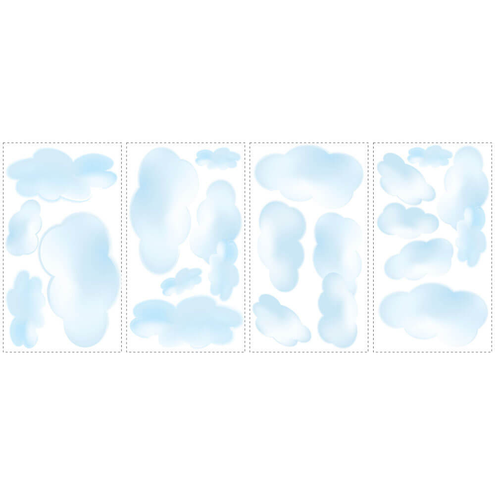 Sky Blue Cloud Wall Decals Printed Sheet