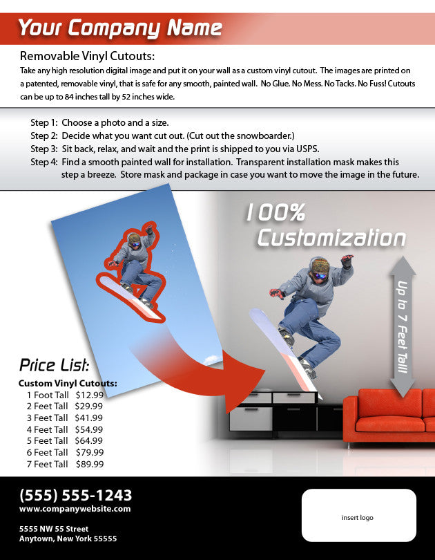 Reusable 7 Mil Vinyl Wall Decor Fabric/6 Mil Photo-Tex Fabric Wall Decal Sell Sheets