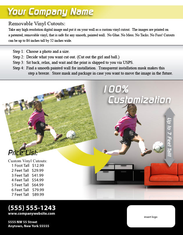 Reusable 7 Mil Vinyl Wall Decor Fabric/6 Mil Photo-Tex Fabric Wall Decal Sell Sheets