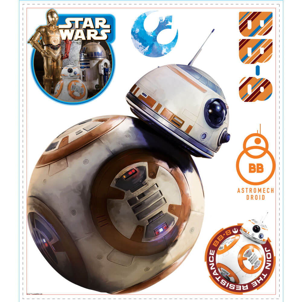Star Wars BB8 Wall Decal Printed Sheet