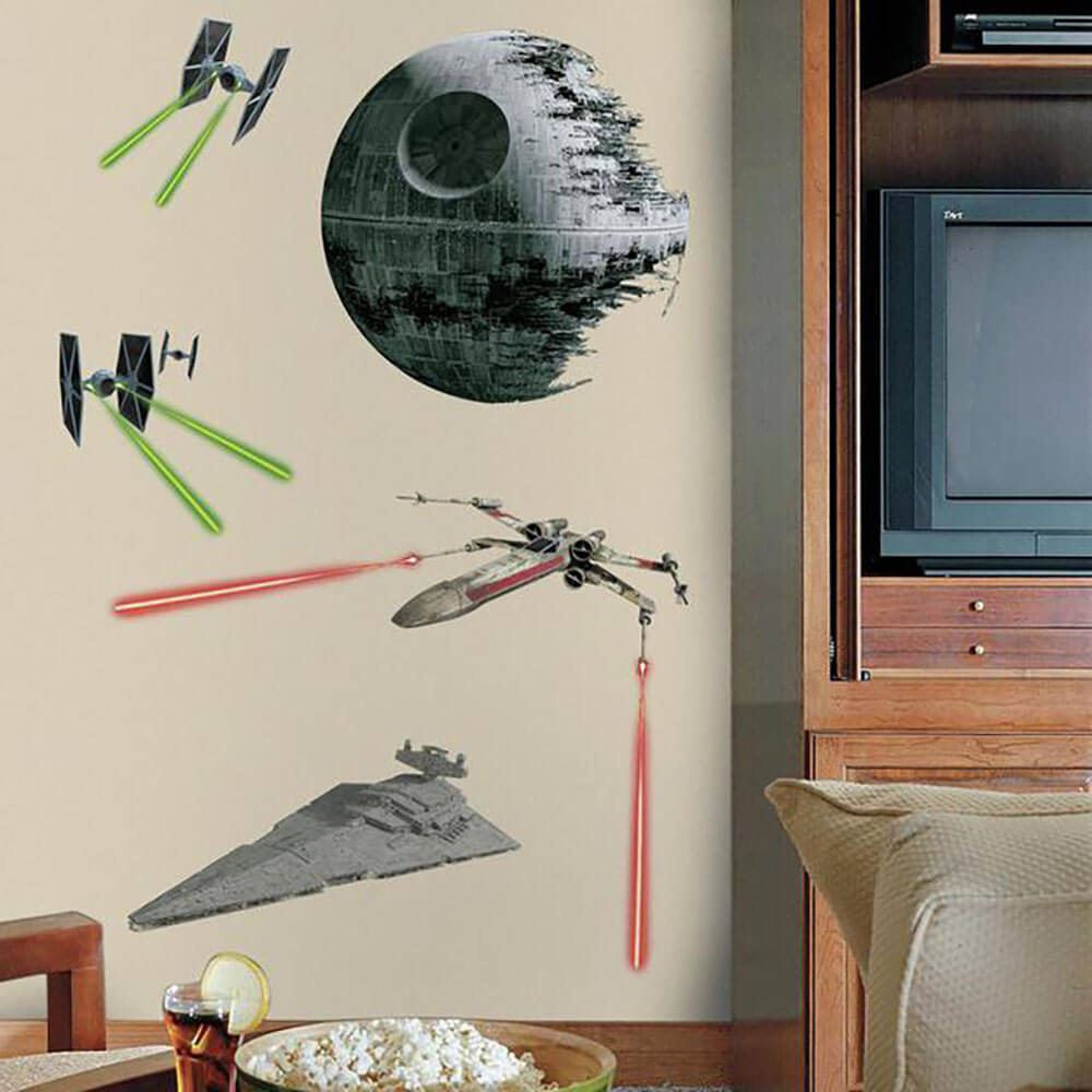 Star Wars Classic Ships Wall Decals Installed