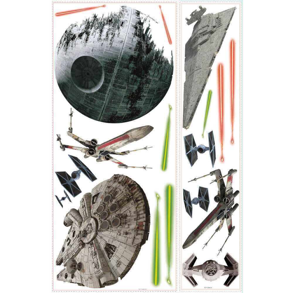 Star Wars Classic Ships Wall Decals Printed Sheet