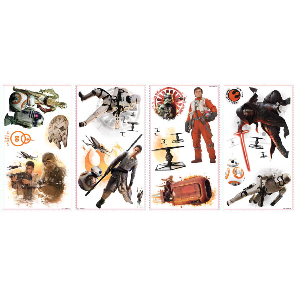 Star Wars The Force Awakens Wall Decals Printed Sheet