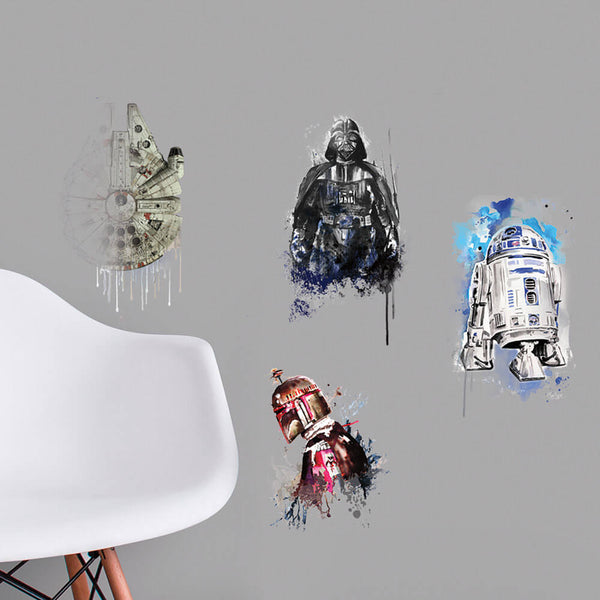 Star Wars Watercolor Wall Decals Installed