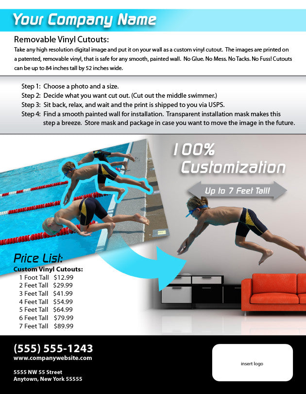 Reusable 7 Mil Vinyl Wall Decor Fabric/6 Mil Photo-Tex Fabric Wall Decal Sell Sheets