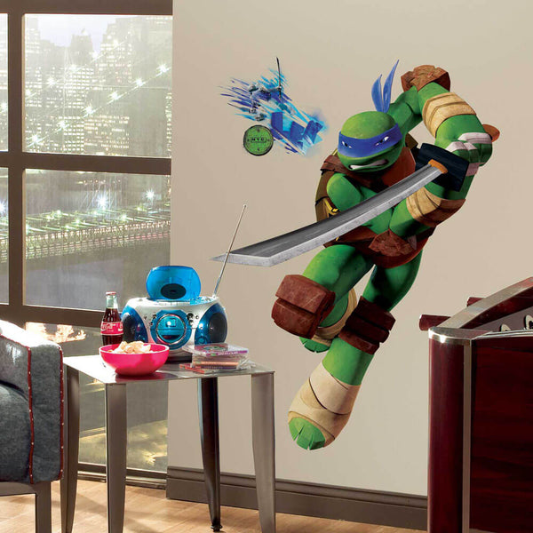 Teenage Mutant Ninja Turtles Leonardo Wall Decal Installed
