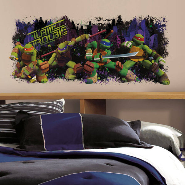 Teenage Mutant Ninja Turtles Trouble Wall Decal Installed