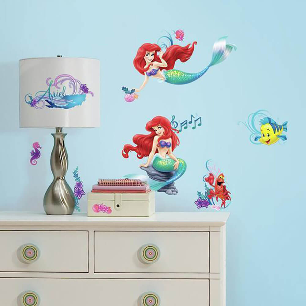 Disney Princess The Little Mermaid Wall Decals Installed