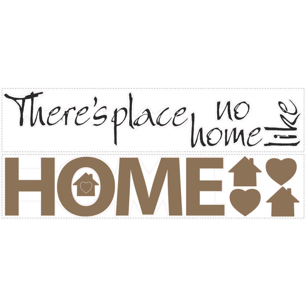 There's No Place Like Home Quote Wall Decals Printed Sheet