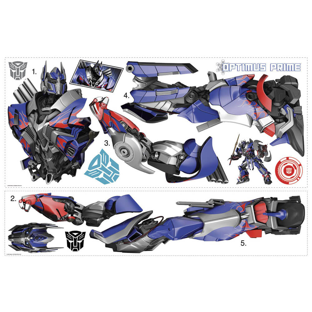 Transformers Age of Extinction Optimus Prime Wall Decals Printed Sheet