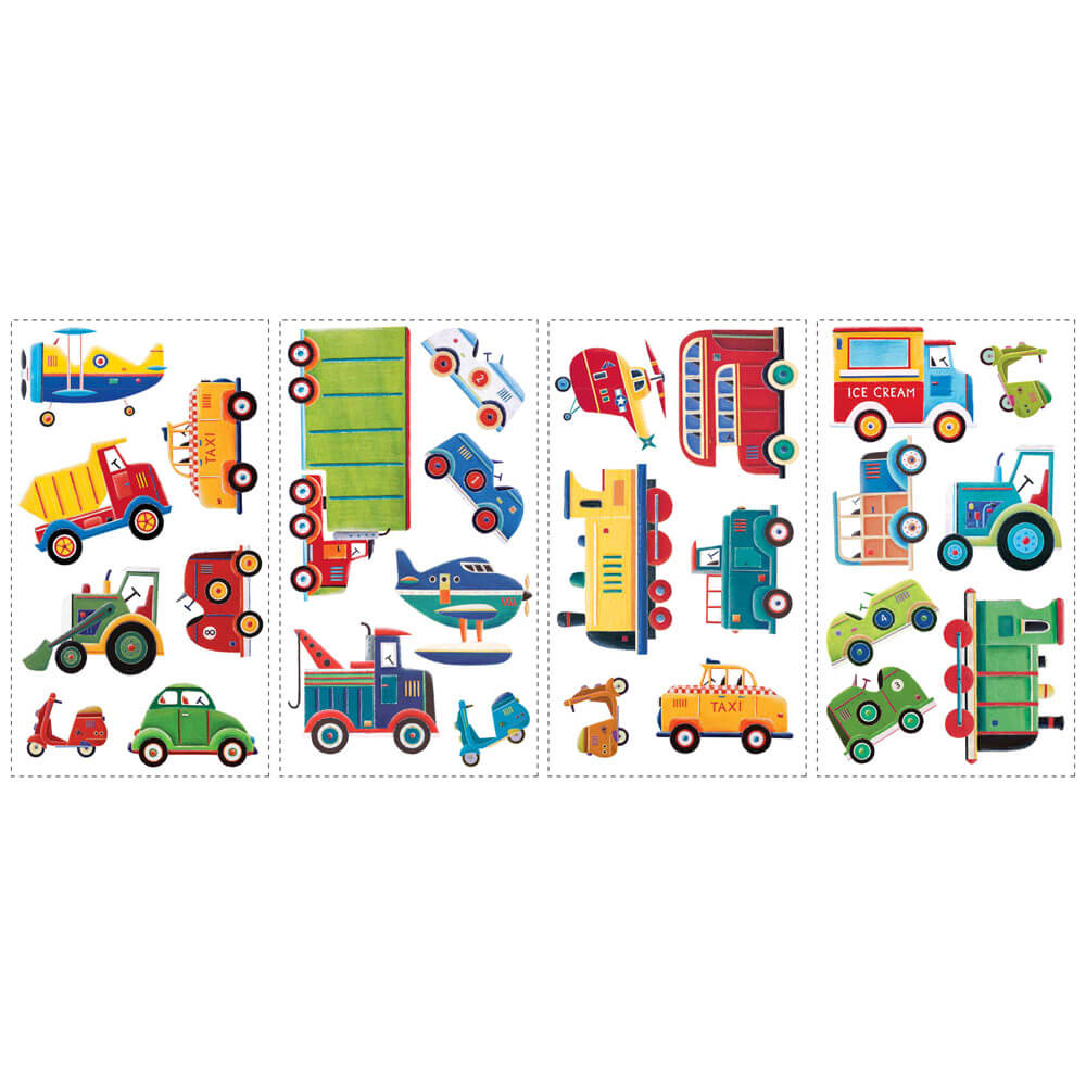 Transportation Wall Decals Printed Sheet