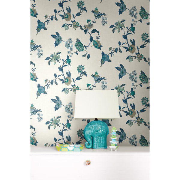 Waverly "Graceful Garden Trail" Wallpaper Installed