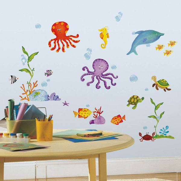 Under the Sea Wall Decals Installed