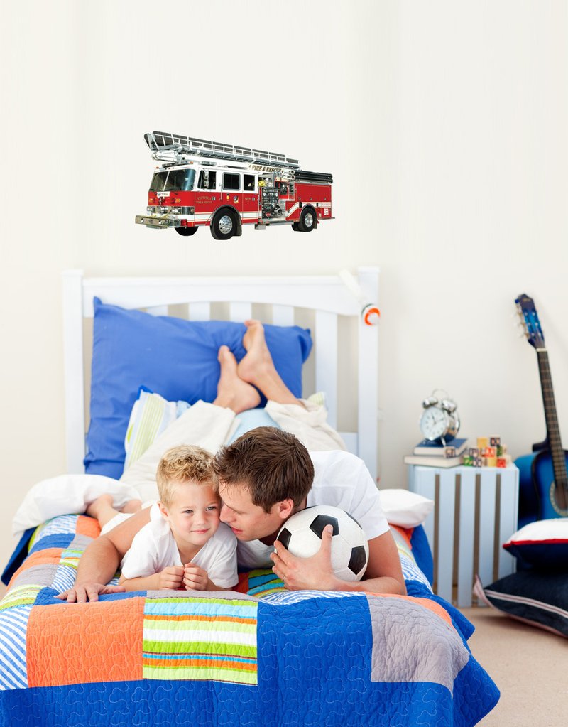 Firetruck II Wall Decal Cutout Installed