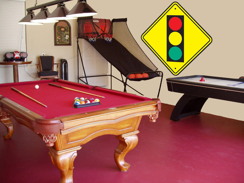 Stop Light Sign Wall Decal Installed