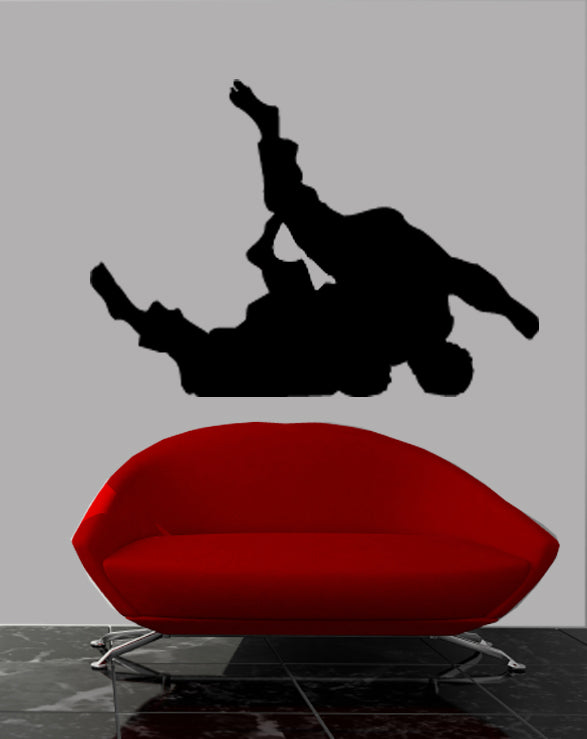 Martial Arts Throwing Silhouette Wall Decal Cutout Installed