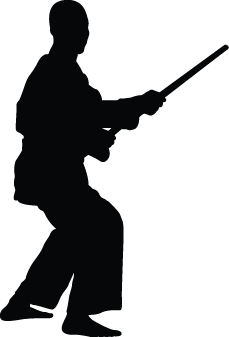 Martial Arts Staff II Silhouette Wall Decal Cutout