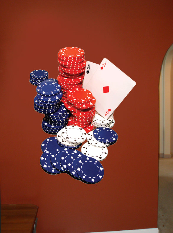 Cards-n-Chips Wall Decal Cutout Installed