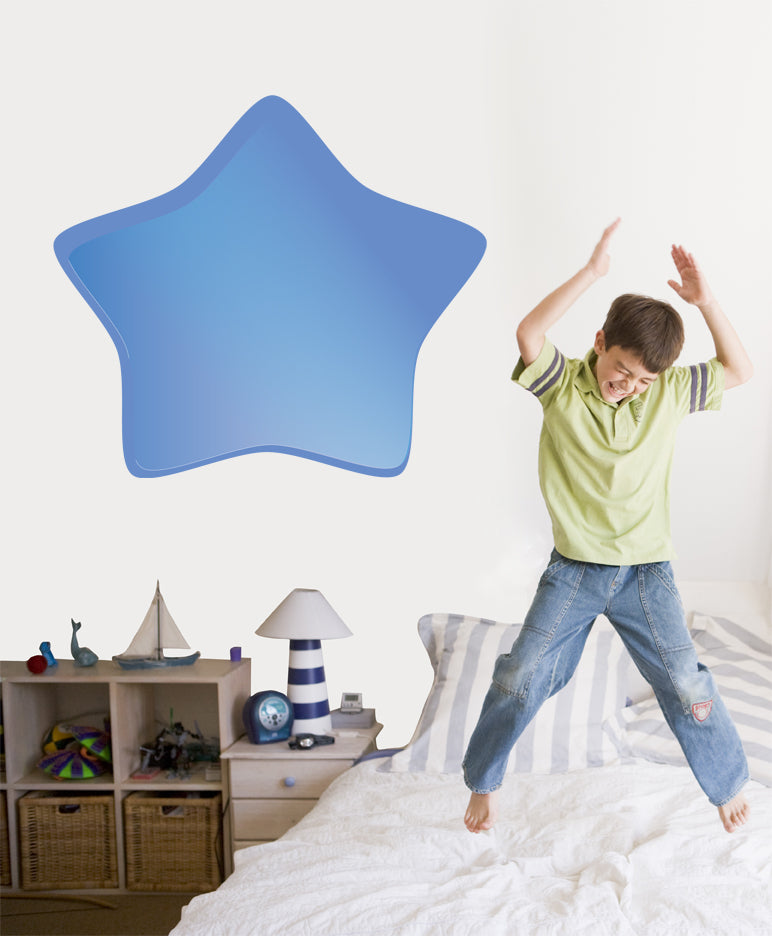 Large Blue Soft Star Wall Decal Cutout Installed