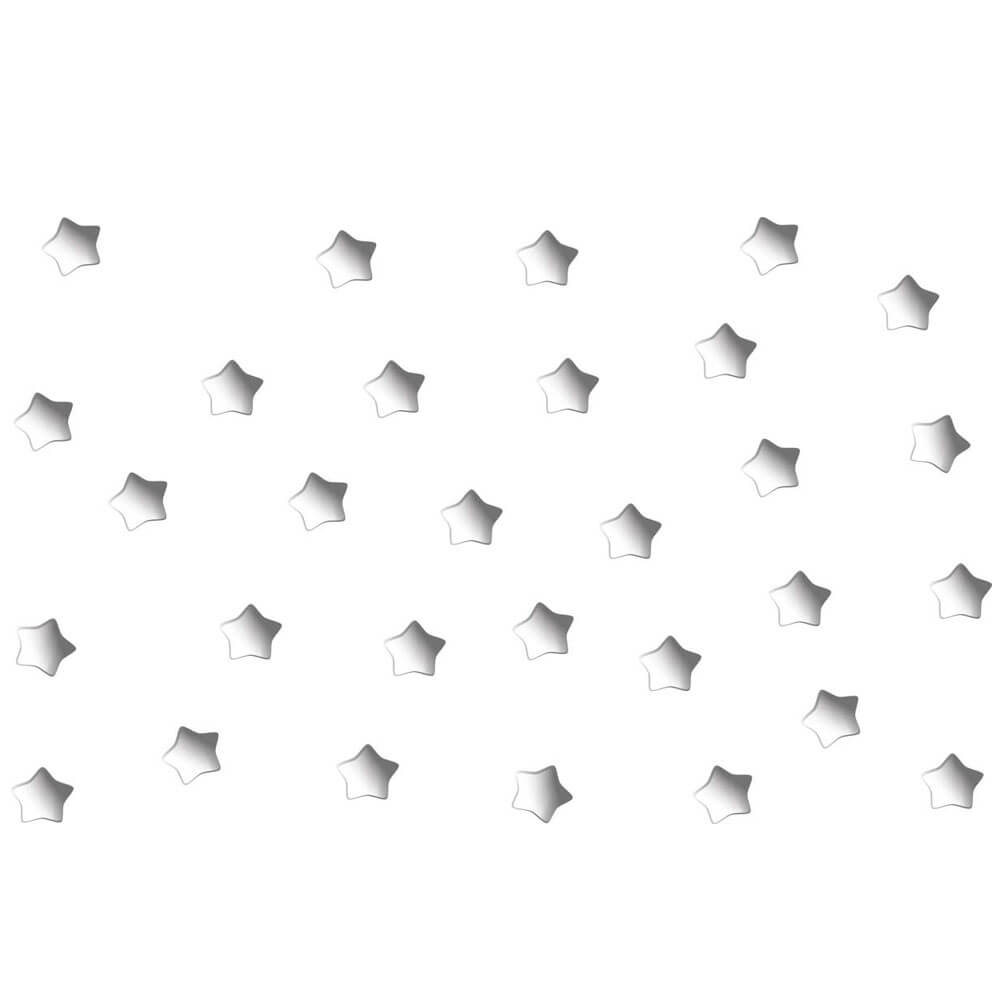 4 Inch Grey White Soft Star Wall Decals