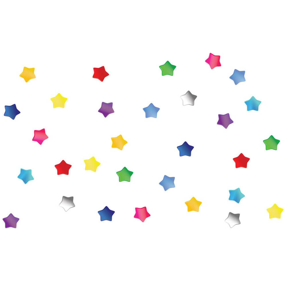 4 Inch Multi Colored Soft Star Wall Decals