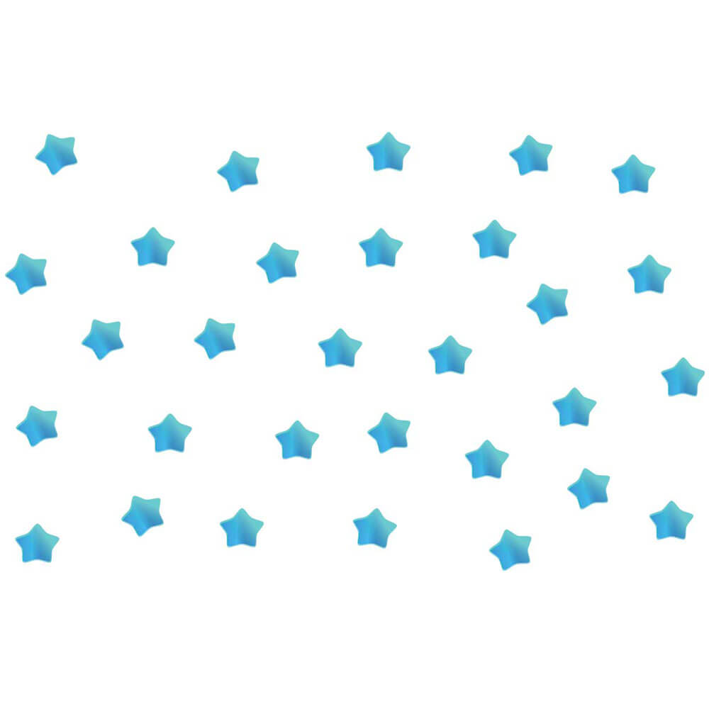 4 Inch Sky Blue Soft Star Wall Decals
