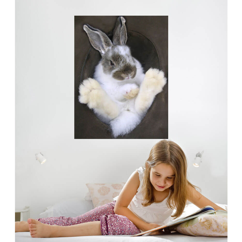 Bunny in a Hat Wall Decal Installed
