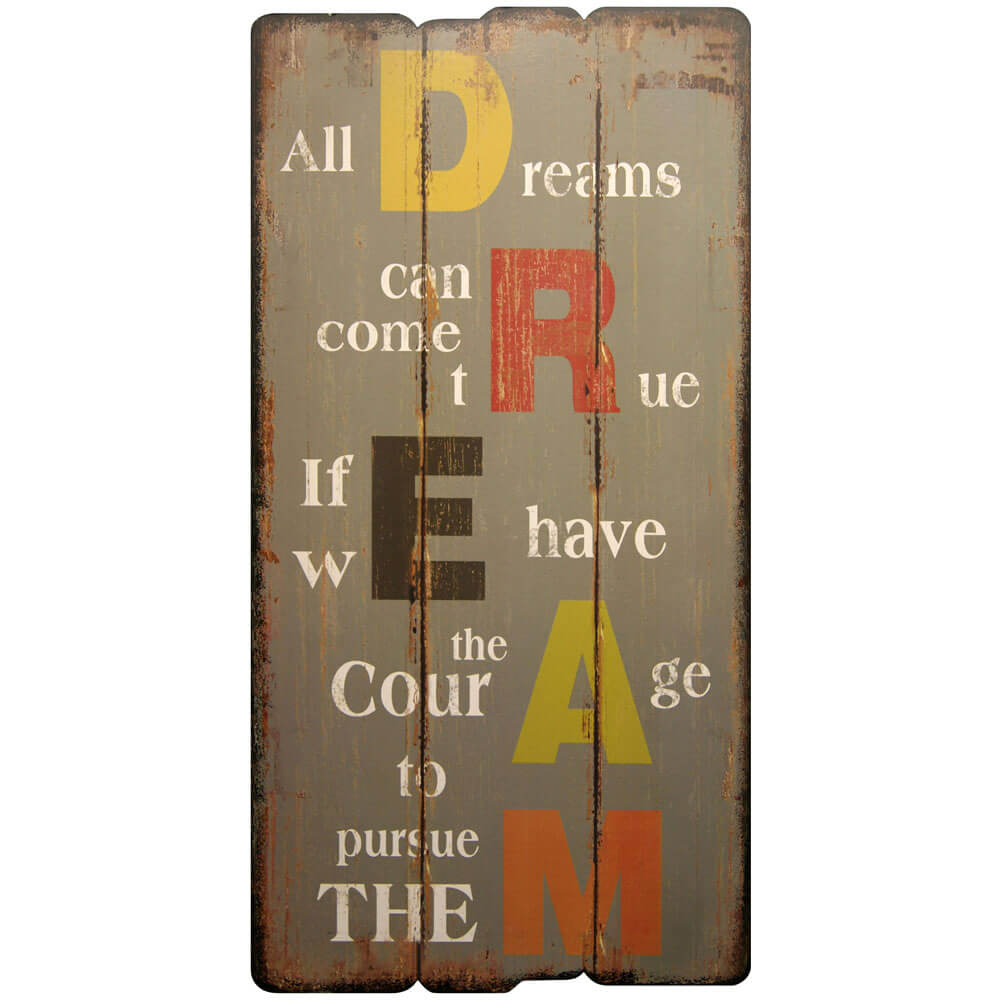 Dream Gray Wood Plaque