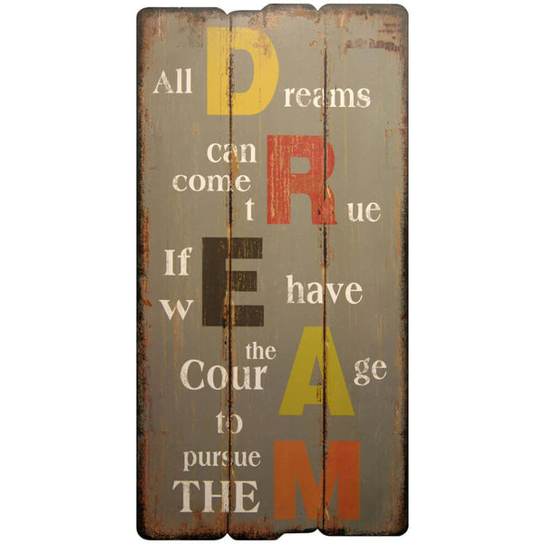 Dream Gray Wood Plaque