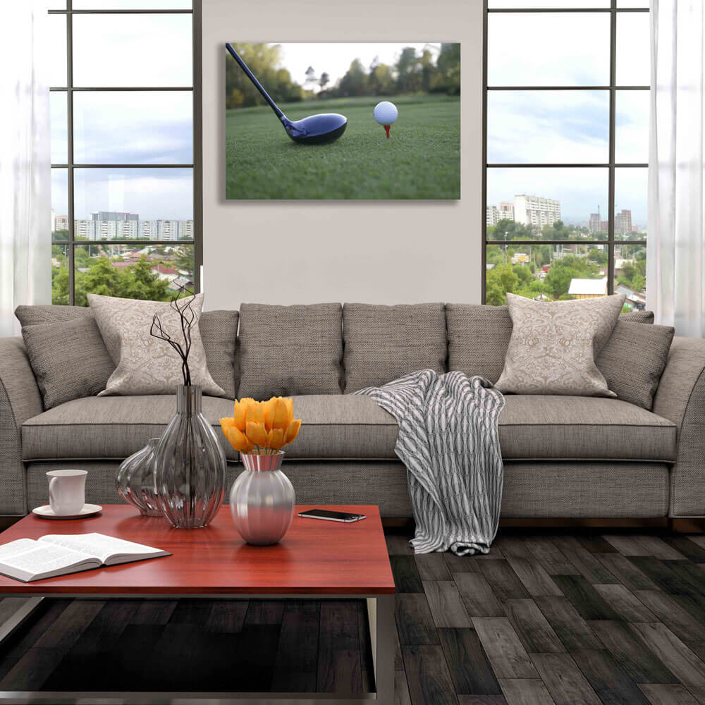 Early Morning Round Canvas Print Installed