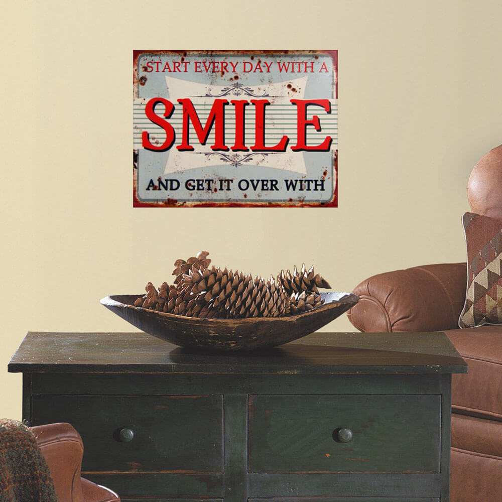 Smile Metal Sign Installed