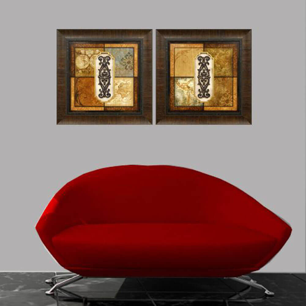 Artifact Globe and Map Framed Art Installed