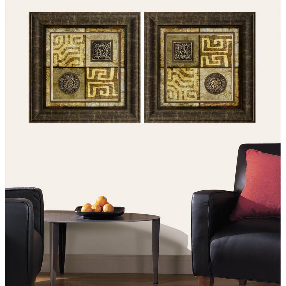Artifact MudCloth Framed Art Set Installed