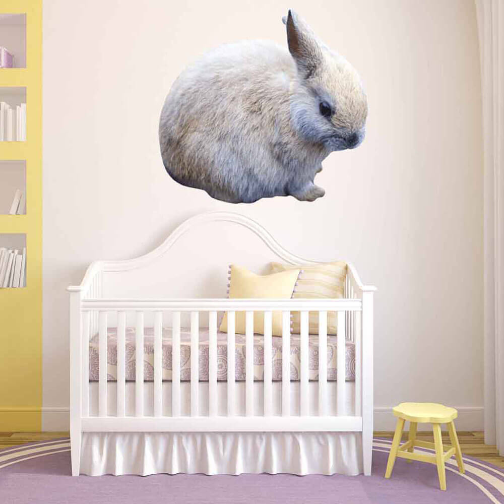 Wallhogs Baby Bunny Wall Decal Installed