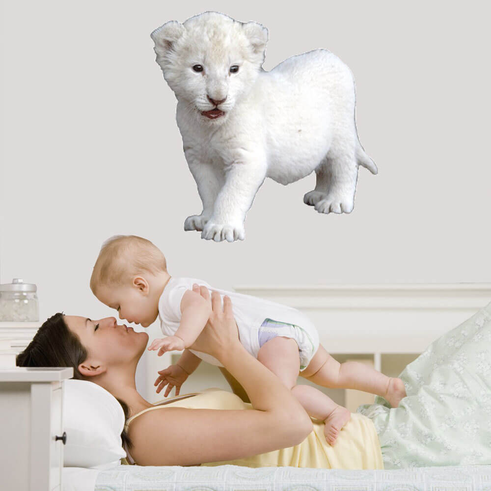 Wallhogs Baby Tiger Cub Wall Decal Installed