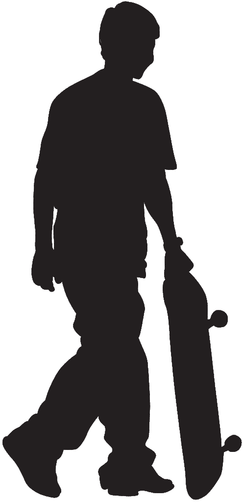 Skateboard Silhouette XI Wall Decal Cutout