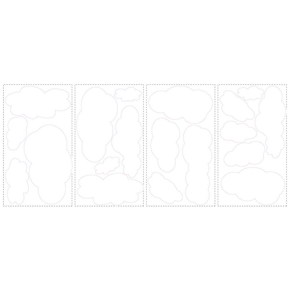 White Cloud Wall Decals Printed Sheet