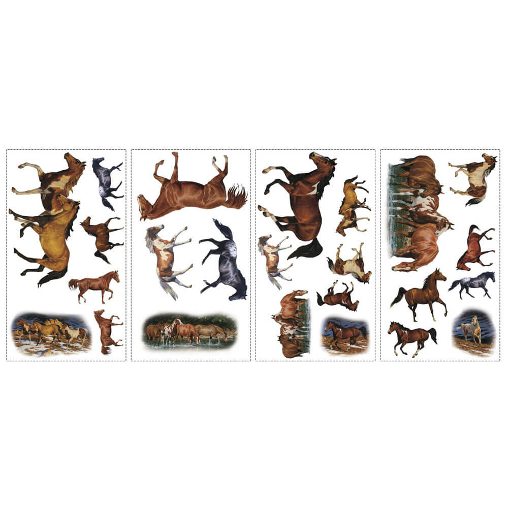 Wild Horses Wall Decals Printed Sheet