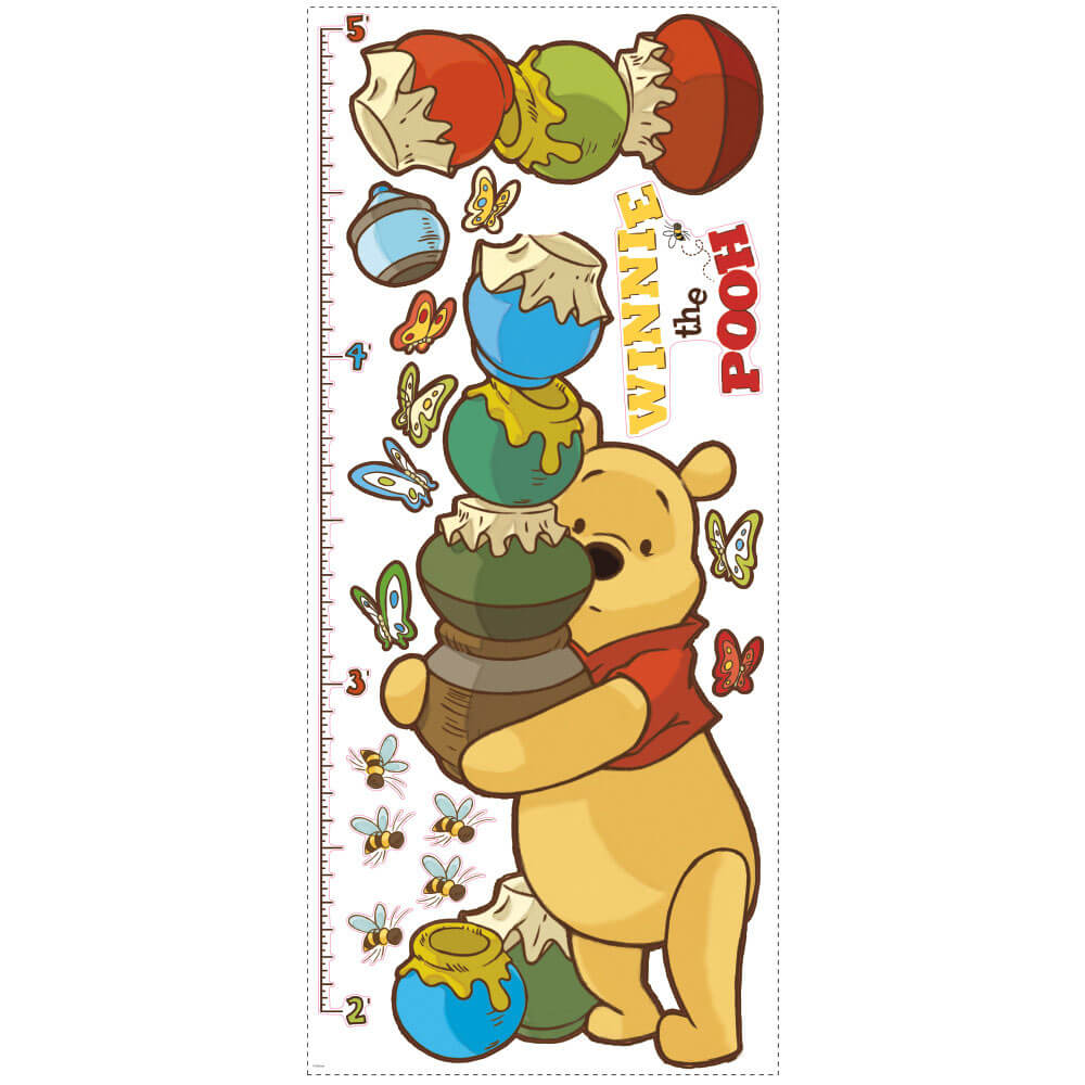 Disney Pooh Wall Decal Growth Chart Printed Sheet