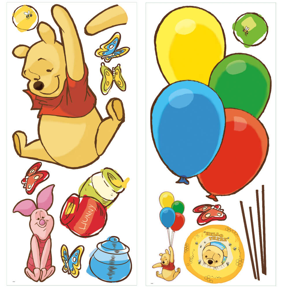 Disney Pooh & Piglet Wall Decals Printed Sheet